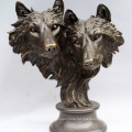 Modern home decor bronze wolf head sculpture for wall decoration